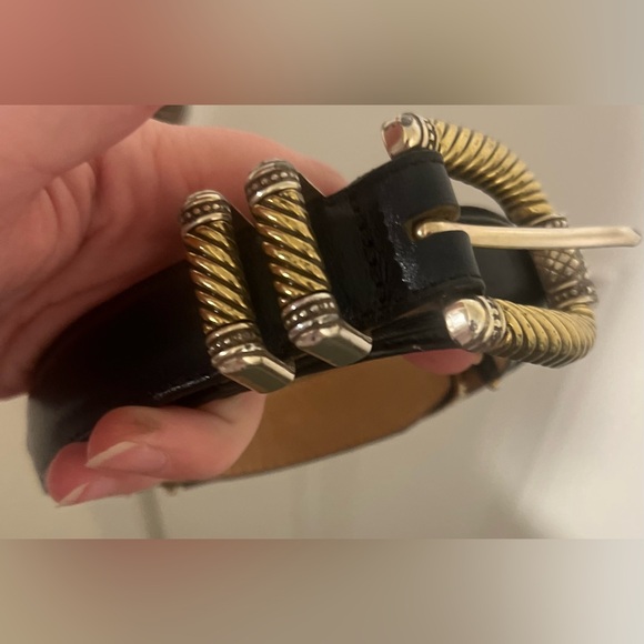 Vtg Brighton Classics Women’s Sz M 30 Black Belt Gold Silver 4B814 Made In USA - Picture 11 of 16